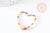 EP Fermoir à vis laiton doré 16k rayé coloré coeur 30.5mm, x1 (G4268)