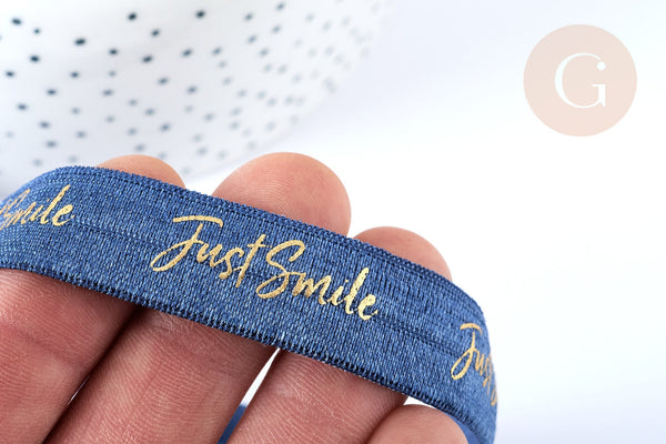 EP Ruban élastique bleu or JUST SMILE EFJF, 16mm, 1 mètre x1 G6906