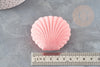 Ecrin bijou coquillage Velours rose 3.8cm, x1 (G3297)