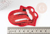 Ecusson brodé à repasser bouche rouge sequins, customisation vêtement, écusson thermocollant brodé,67mm, x1 G3072