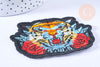 Ecusson brodé à repasser tigre customisation vêtement, écusson thermocollant,patch écusson brodé,85mm, x1 G2857