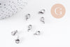 Fermoirs mousquetons acier 304 inoxydable platine 11mm, x10 (G10098)