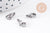 Fermoirs mousquetons acier 304 inoxydable platine 11mm, x10 (G10098)