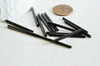 Grandes perles rocaille Tube noires 20x2,5mm,verre noir, long tube,perle tube noir, création bijoux, x 10gr G3155