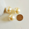 Grosse perle nacrée, fourniture bijoux, imitation perle de culture, création bijoux, perles blanches nacrées, 22mm, lot de 3-G1360