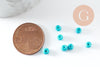 Grosse perles de rocaille turquoise peintes 4mm, perles rocaille, x10Gr (G3812)