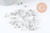 Grosses perles de rocaille gris clair transparent,perles rocaille, création bijoux,4mm, x10Gr (G3739)