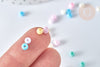 Grosses perles de rocaille verre multicolore pastel 4,5mm, perles rocaille pour perlage, x10Gr (G7401)