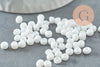 Grosses perles rocaille blanc 4mm,perle rocaille blanche, x 10Gr (G3819)