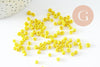 Grosses perles rocaille jaune 4mm,fournitures pour bijoux, perles rocaille, jaune opaque,perles verre,diamètre 4mm x 10Gr (G0380)