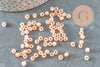 Grosses perles rocaille orange clair, perles rocaille nude, abricot irisé, creation bijoux,diamètre 4mm, x 10Gr (G0453)