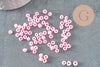 Grosses perles rocaille rose nacrée 4mm, perles rose pâle perlage x10g (G5474)