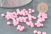 Grosses perles rocaille rose nacrée 4mm, perles rose pâle perlage x10g (G5474)