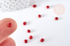 Grosses perles rocaille rouge, perles rocaille rouge opaque, diamètre 4mm, x 10Gr (G0184)