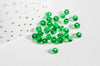 Grosses perles rocaille vert bouteille transparent 4mm,perles rocaille pour création bijoux, x 10Gr (G5400)