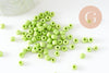 Grosses perles rocaille vert clair 4mm, perles rocaille vert opaque, x10 Gr (G1593)