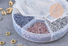 Kit de perles rocaille façon Miyuki Mix Noir Argent Blanc, x1 (G9193)