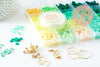 Kit mix de perles heishi vert caramel, Coffret et kit pour création de bijoux fantaisie, x1