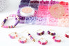 Kit mix de perles heishi violet rose, Coffret et kit pour création de bijoux fantaisie, x1 G9788