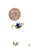 Pendentif rotatif globe terrestre monde émail bleu, pendentif en zamac dore,bijou mobile création bijoux,22mm,l'unité G4365