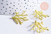 Pendentif Connecteur corail laiton brut 25,5mm, pendentif corail pour fabrication bijoux fantaisie, x1 G7151