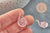 Pendentif Goutte verre transparent fleur séchée rose laiton doré 22-24mm, bijou verre fleurs séchées, x1 (G9752)