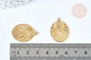 Pendentif Ovale cabochon laiton brut 27x20mm, fournitures bijoux laiton brut, X2 G6920