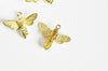 Pendentif abeille laiton doré 19mm, breloque laiton brut, bijou laiton,création bijoux,pendentif laiton brut,19mm, x2 G1466