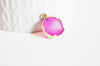 Pendentif agate rose, pendentif pierre, agate naturelle, support doré, création bijoux, pierre naturelle, 17-22mm, x1,G2528