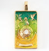 Pendentif carte de tarot La Roue de la Fortune en laiton zircon 30mm, X1 - G6419