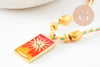 Pendentif carte de tarot Le Soleil en laiton zircon 30mm - X1 G6418