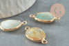 Pendentif connecteur amazonite naturelle laiton doré 27.5mm,création bijoux pierre naturelle, x1 G0964