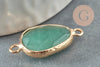 Pendentif connecteur aventurine naturelle laiton doré 27.5mm,pendentif pierre,bracelet pierre,pierre naturelle,27.5mm, x1 G0828