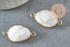 Pendentif connecteur howlite naturelle laiton doré 27.5mm, création bijoux pierre naturelle, x1 G2304