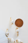 Pendentif coquillage blanc spirale doré,pendentif doré,Pendentif coquillage,coquillage bijou,coquillage or,20mm, x2 G0706