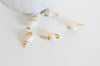 Pendentif coquillage blanc spirale doré,pendentif doré,Pendentif coquillage,coquillage bijou,coquillage or,20mm, x2 G0706