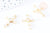 Pendentif croix laiton doré 18k zircons blancs transparents 24mm, création bijoux porte bonheur en zircon, x1 G6988