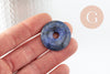 Pendentif donut lapis lazulis 30-31mm, un,pendentif bijoux pierre en lapis lazuli naturel pour la création de bijoux, x1 G3202