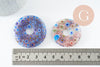 Pendentif donut millefiori,verre murano, cabochons verre, verre millefiori,fait main,pendentif rond verre,29-39mm X1 G1451