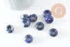 Pendentif donut sodalite,pendentif sodalite naturelle, pendentif pierre cercle,14mm, x2 G3412