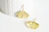 Pendentif feuille laiton,breloque laiton brut, bijou laiton,feuille Gingko, bijoux,pendentif laiton brut,les 2,30mm G0429