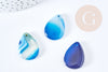 Pendentif goutte agate naturelle bleue 28-33mm, pendentif pour création bijoux pierre, x1, G8350