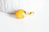 Pendentif goutte jade orange doré, fournitures créatives, pendentif pierre,jade naturel, jade jaune teinté,17-19mm, x1 G3367