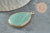 Pendentif goutte jade verte doré,pendentif jade,pendentif pierre,agate naturelle,pendentif jade naturel,35mm, x1 G5422