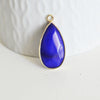 Pendentif goutte jade violet clair ou foncé doré, pendentif jade, pendentif pierre,jade naturel, jade teinté bleu,33mm, x1 G0963