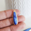 Pendentif goutte nacre naturelle bleue doré,nacre bleu ,bijou nacre,coquillage bleu, x1 G3098