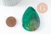 Pendentif goutte ovale agate naturelle verte 55mm, pendentif pour création bijoux pierre, x1 G4797