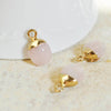 Pendentif goutte quartz rose naturel fer doré 14mm ,pendentif bijoux pierre quartz rose naturel, x2 G0972