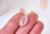 Pendentif goutte quartz rose naturel support laiton doré, pendentif pierre, création bijoux pierre naturelle, 21.5mm, x1 G5591