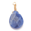 Pendentif goutte sodalite bleue naturelle facettes 25mm,pendentif bijoux, pendentif pierre, X1 G6242